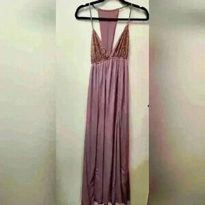 Lacechiffon long purple dress  Size sm